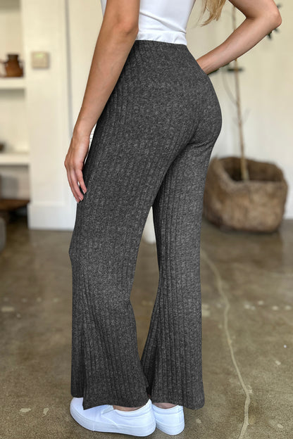 Ribbed High Waist Flare Pants