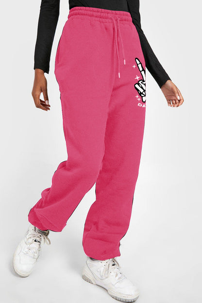 Simply Love Simply Love Full Size Drawstring DAY YOU DESERVE Graphic Long Sweatpants