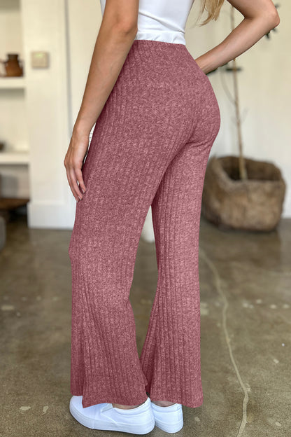 Ribbed High Waist Flare Pants