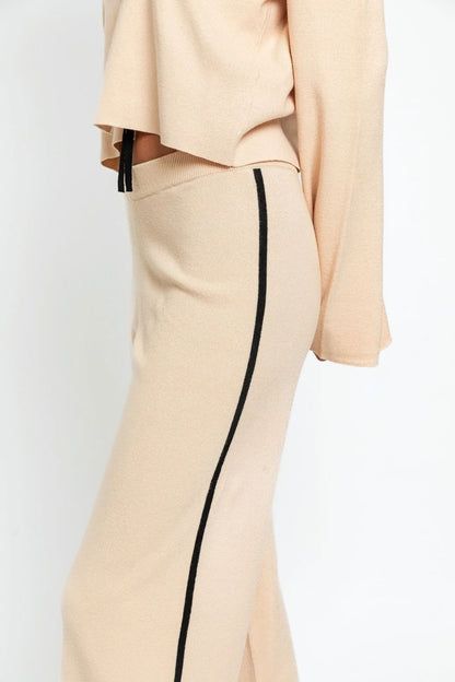 Le Lis Contrast Trim High Waist Wide Leg Sweater Pants