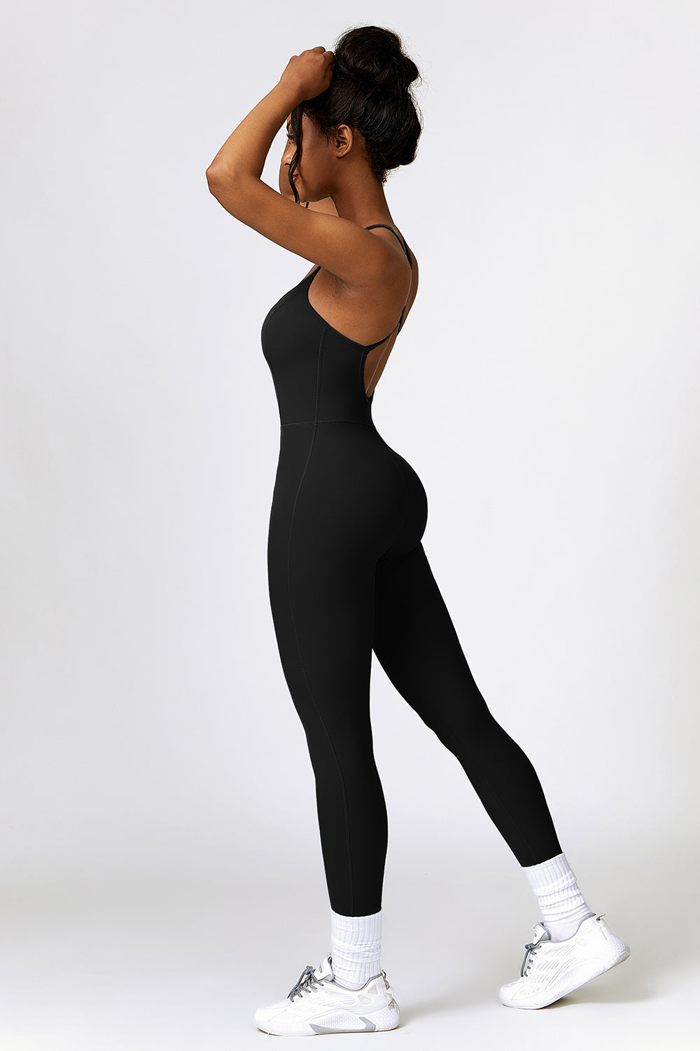 Basic Bae Open Back Spaghetti Strap Active Jumpsuit