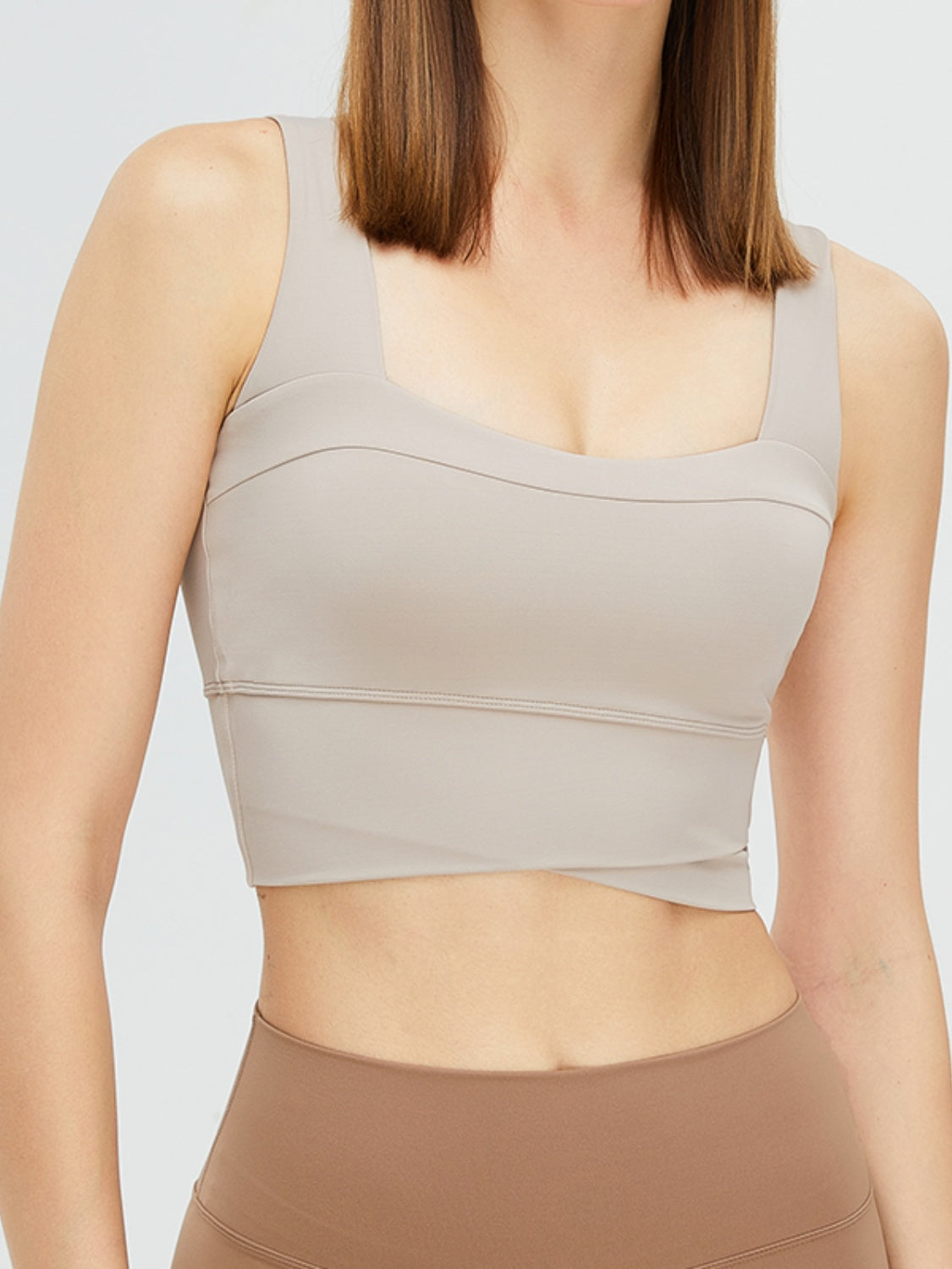 Square Neck Wide Strap Active Bra