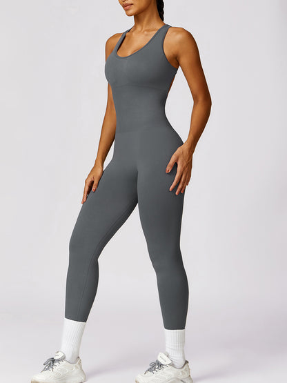 Cutout Racerback Active Jumpsuit