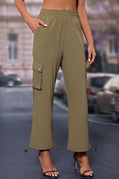 Elastic Waist Pants with Pockets