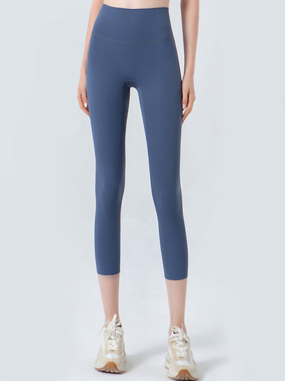 Wide Waistband Cropped Sports Leggings