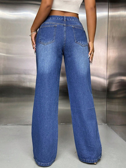 Wide Leg Jeans with Pockets