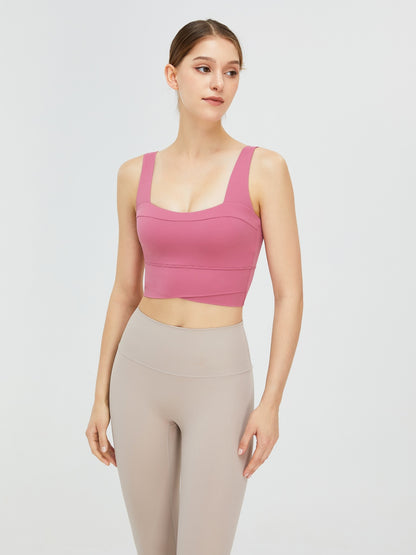 Square Neck Wide Strap Active Bra