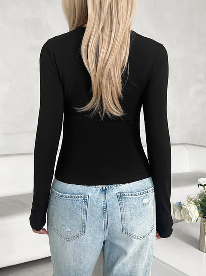 V-Neck Long Sleeve T-Shirt