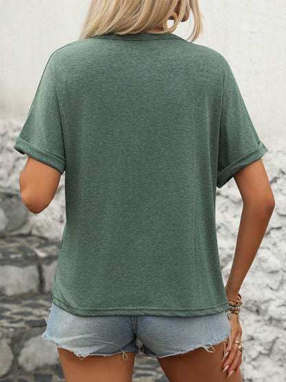 Half Button Short Sleeve T-Shirt