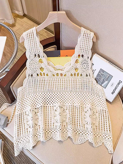 Openwork Scoop Neck Tank