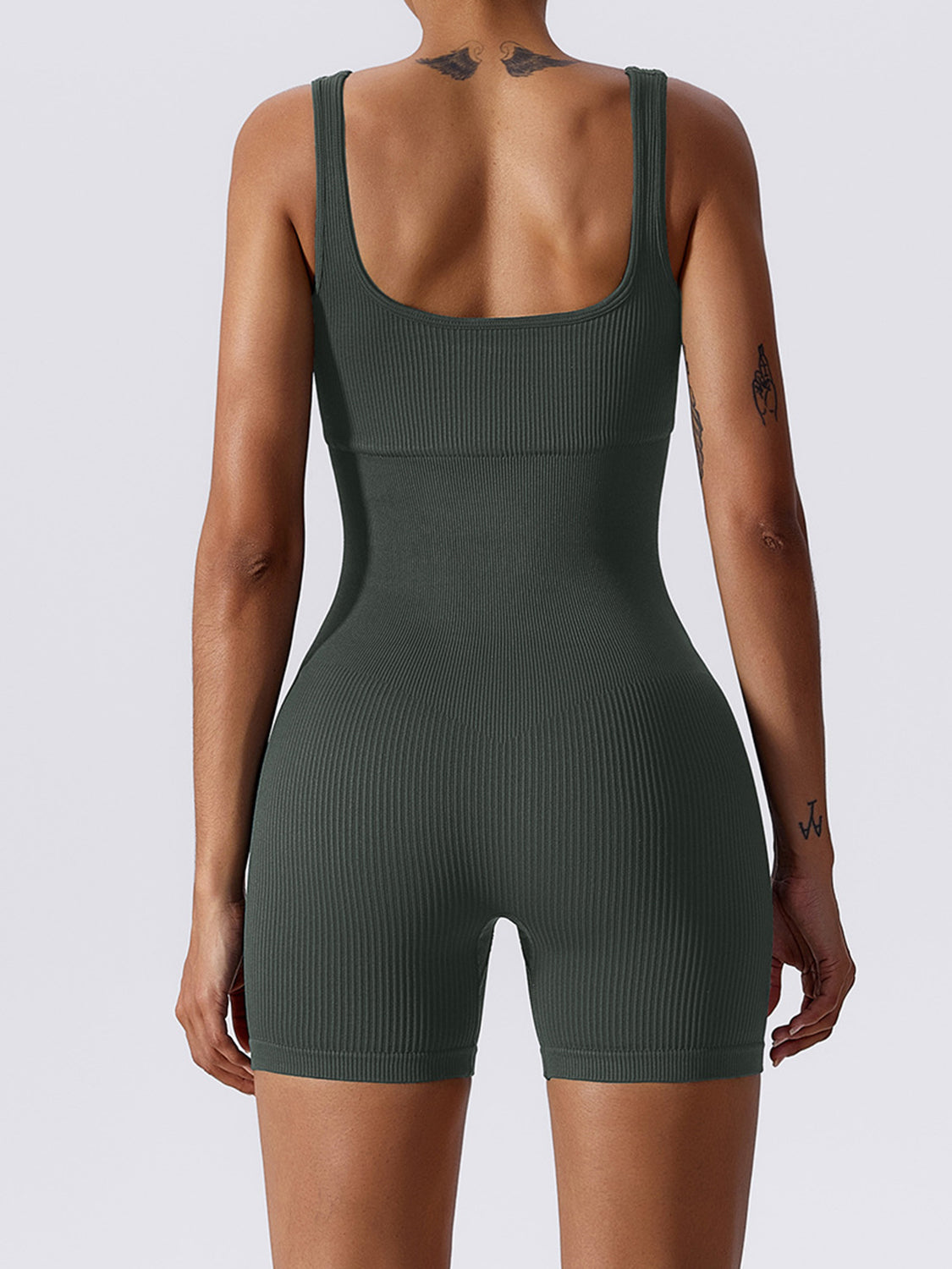 Basic Bae Ribbed Sleeveless Active Romper