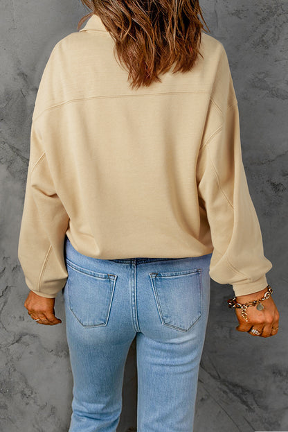 Half Snap Long Sleeve Sweatshirt