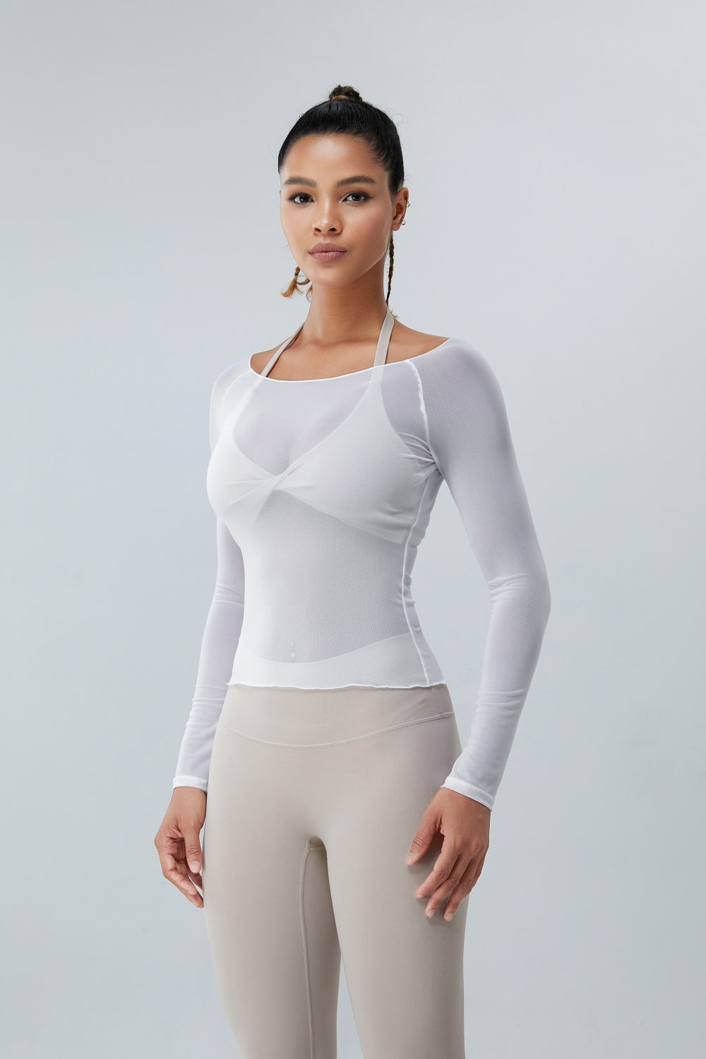 Boat Neck Long Sleeve Active T-Shirt