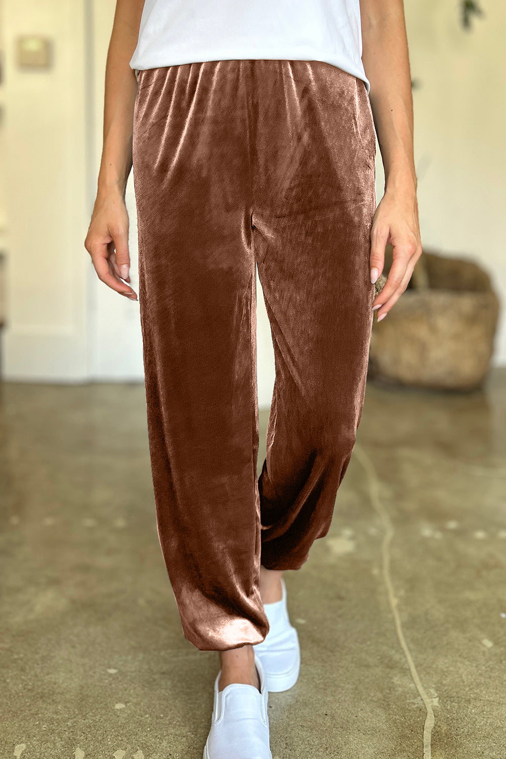 Pocketed Elastic Waist Joggers