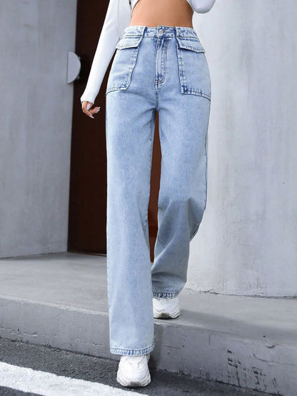 High Waist Straight Jeans