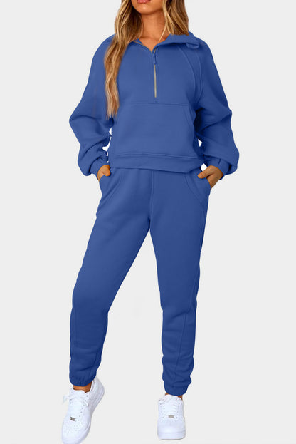 Half-Zip Sports Set with Pockets