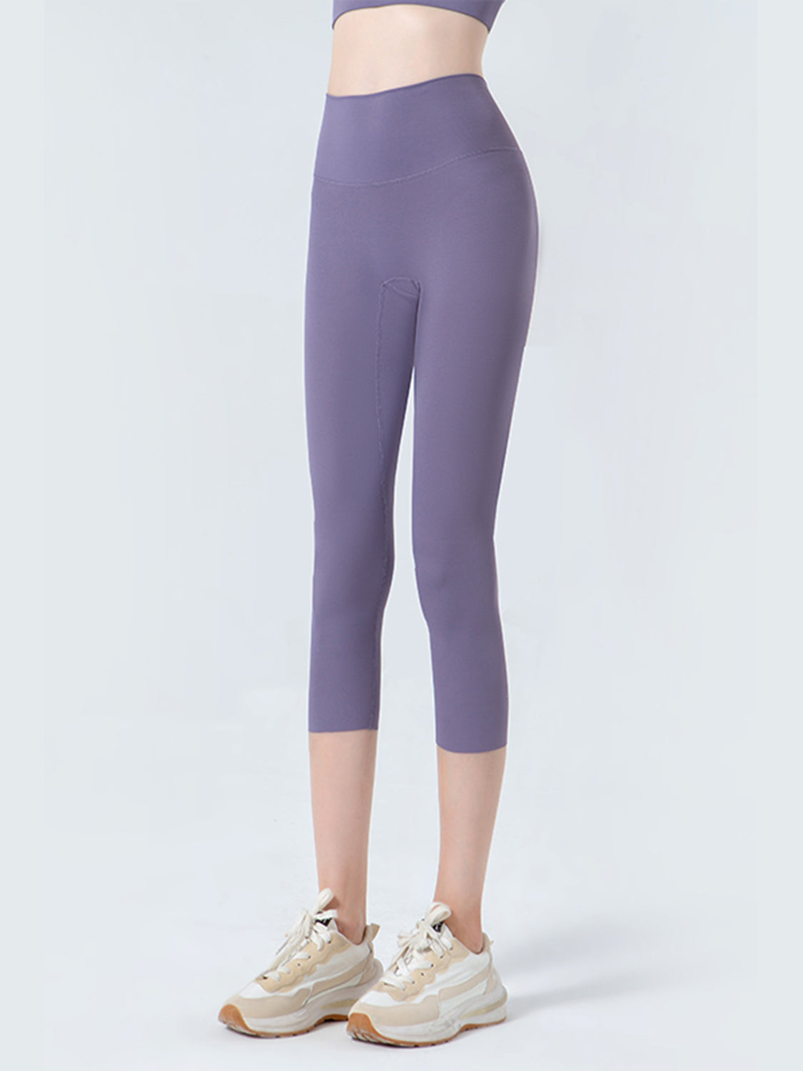 Wide Waistband Cropped Sports Leggings